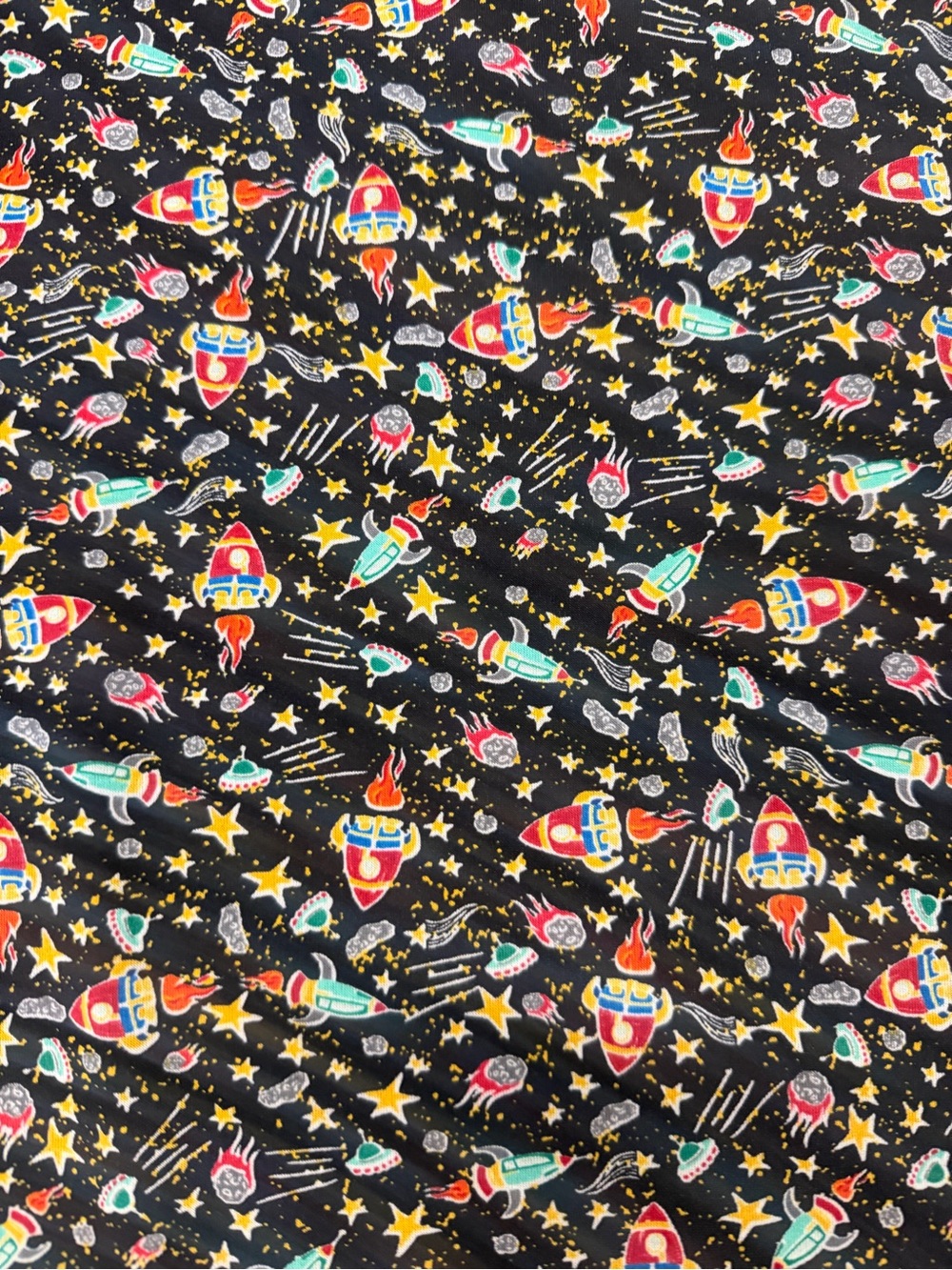 NWT LuLaRoe Julia Black Midi Dress Rocket Space Print Sz Medium - Picture 4 of 4